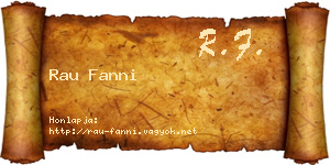 Rau Fanni névjegykártya