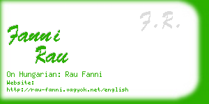 fanni rau business card